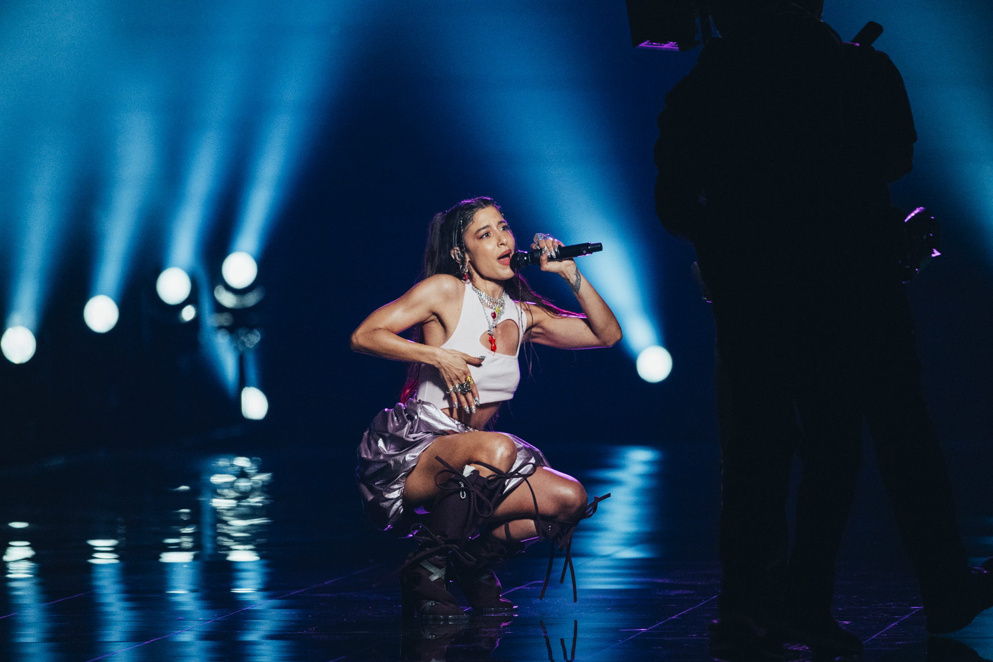 Marina Satti performing ZARI for Greece at the Second Semi-Final at Malmö Arena