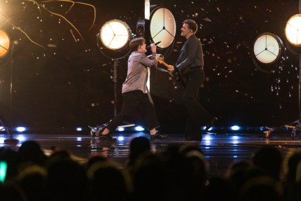 Sudden Lights performed Aijā for Latvia at the First Semi-Final at Liverpool Arena.