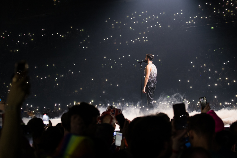 Marco Mengoni, Italy's 2023 Eurovision representative, at the 2023 contest in Liverpool, England.