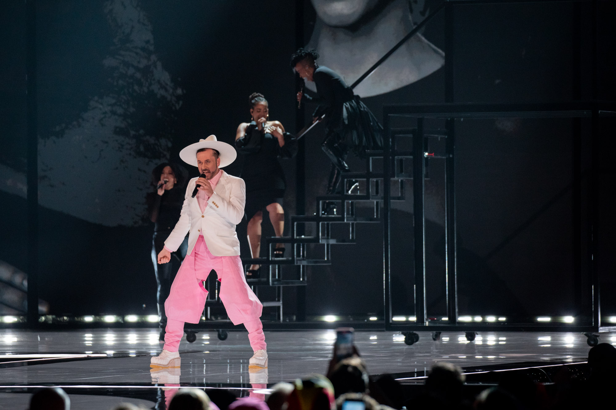 Gustaph performed Because Of You for Belgium at the Second Semi-Final at Liverpool Arena