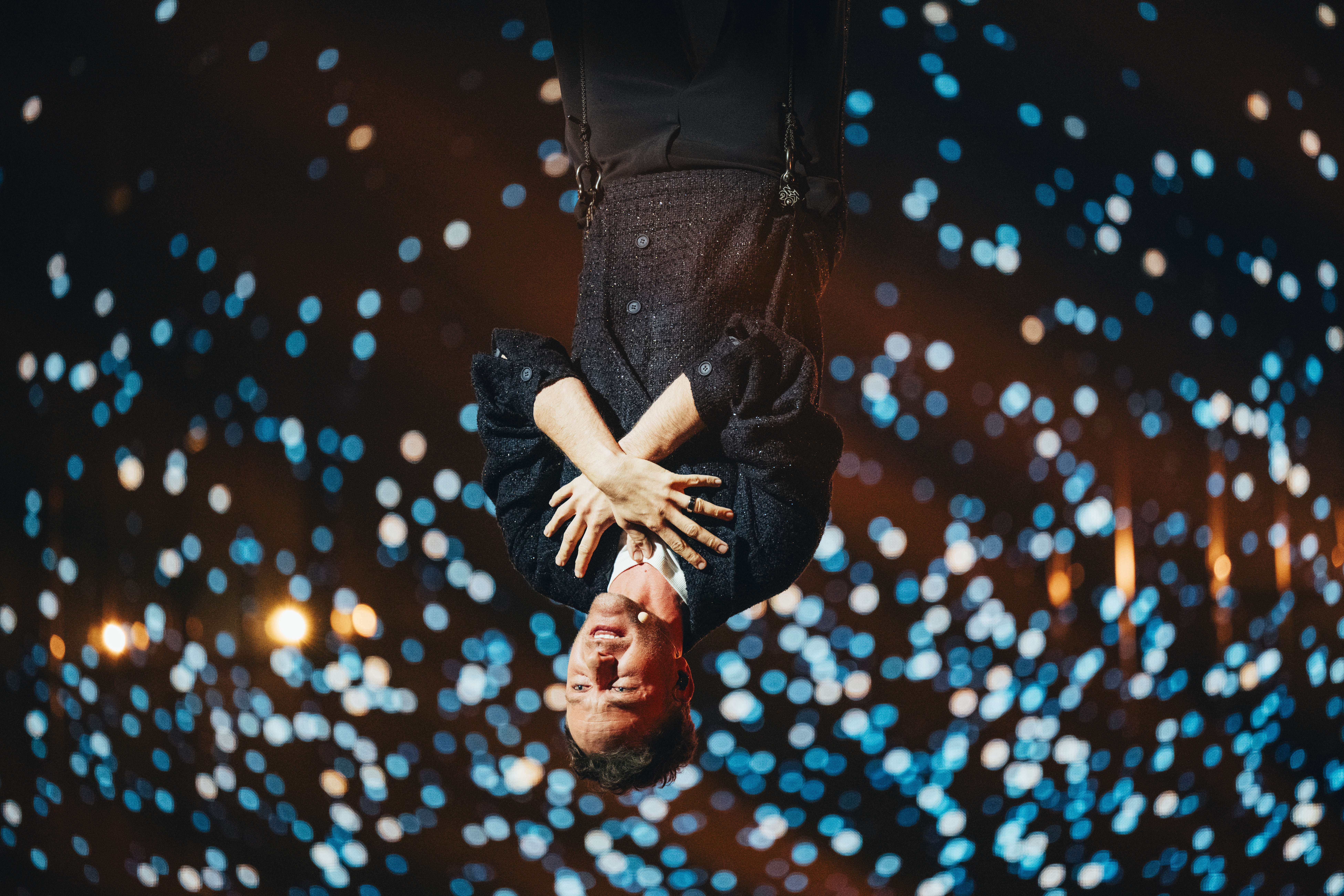 Klemen performing How Much Time Do We Have Left for Slovenia - on behalf of RTV SLO - at the First Semi-Final in St. Jakobshalle
