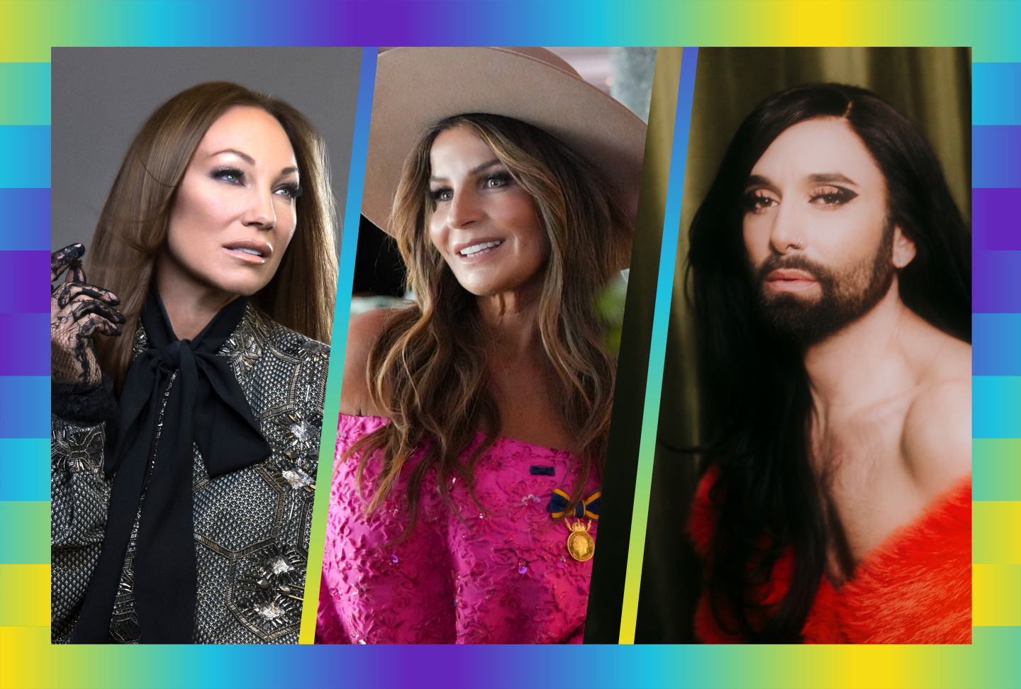 Charlotte Perrelli, Carola and Conchita Wurst, who will perform a tribute to ABBA at the Eurovision 2024 grand final