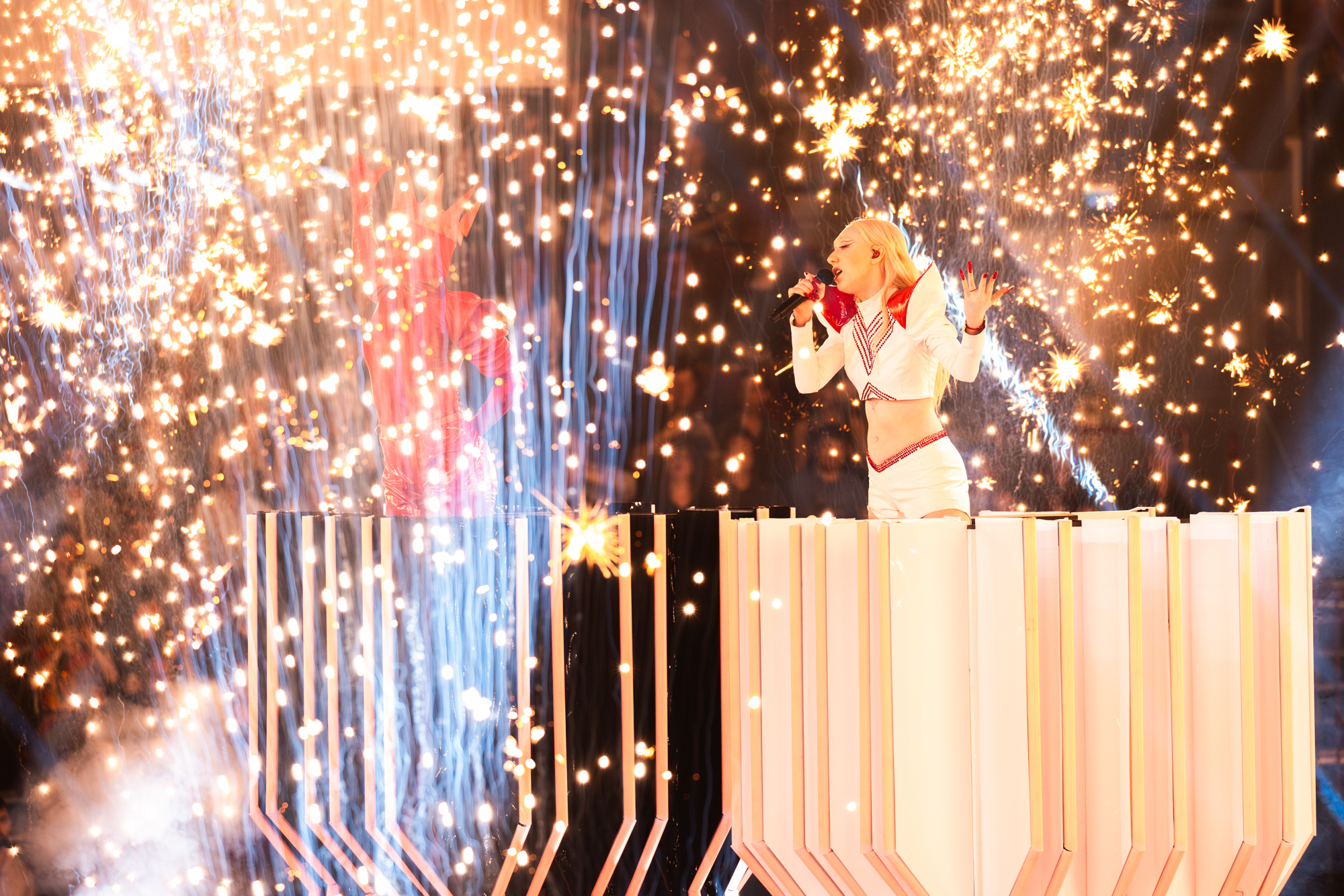 LUNA performing The Tower for Poland at the First Semi-Final at Malmö Arena