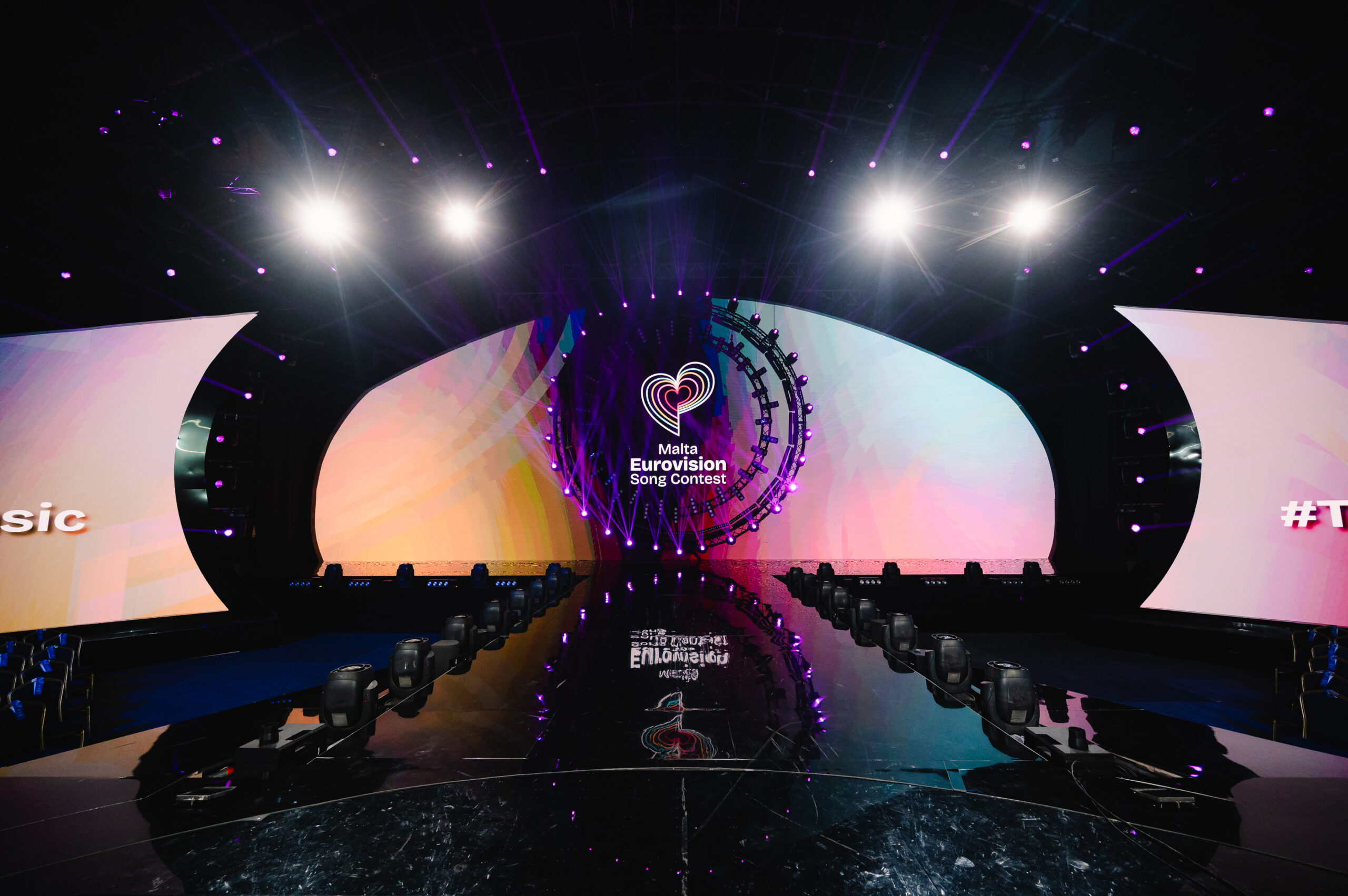 An image of the stage of Eurovision Malta