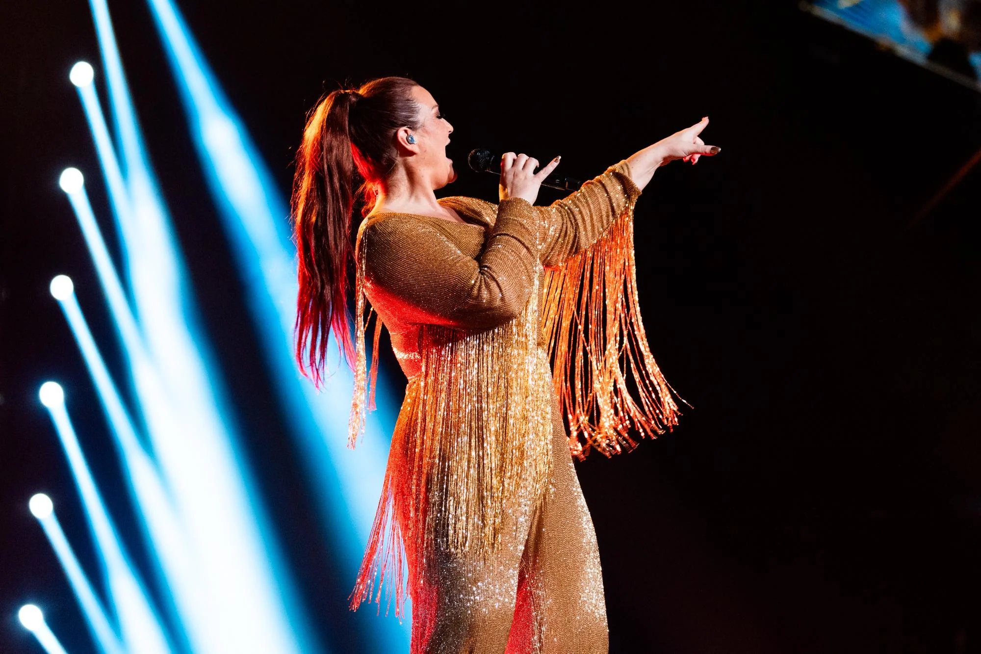 Hera Bjork at her first rehearsal for Eurovision 2024