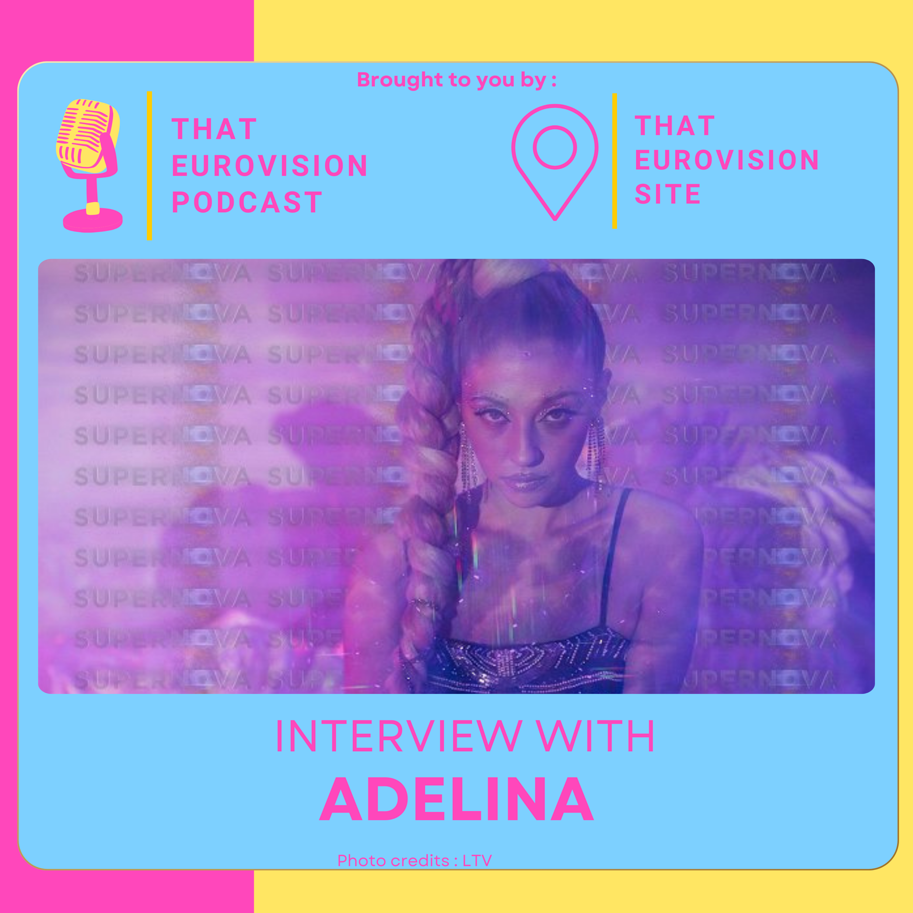 Podcast art, using Adelina's promotional image from Supernova. Image credit: LTV
