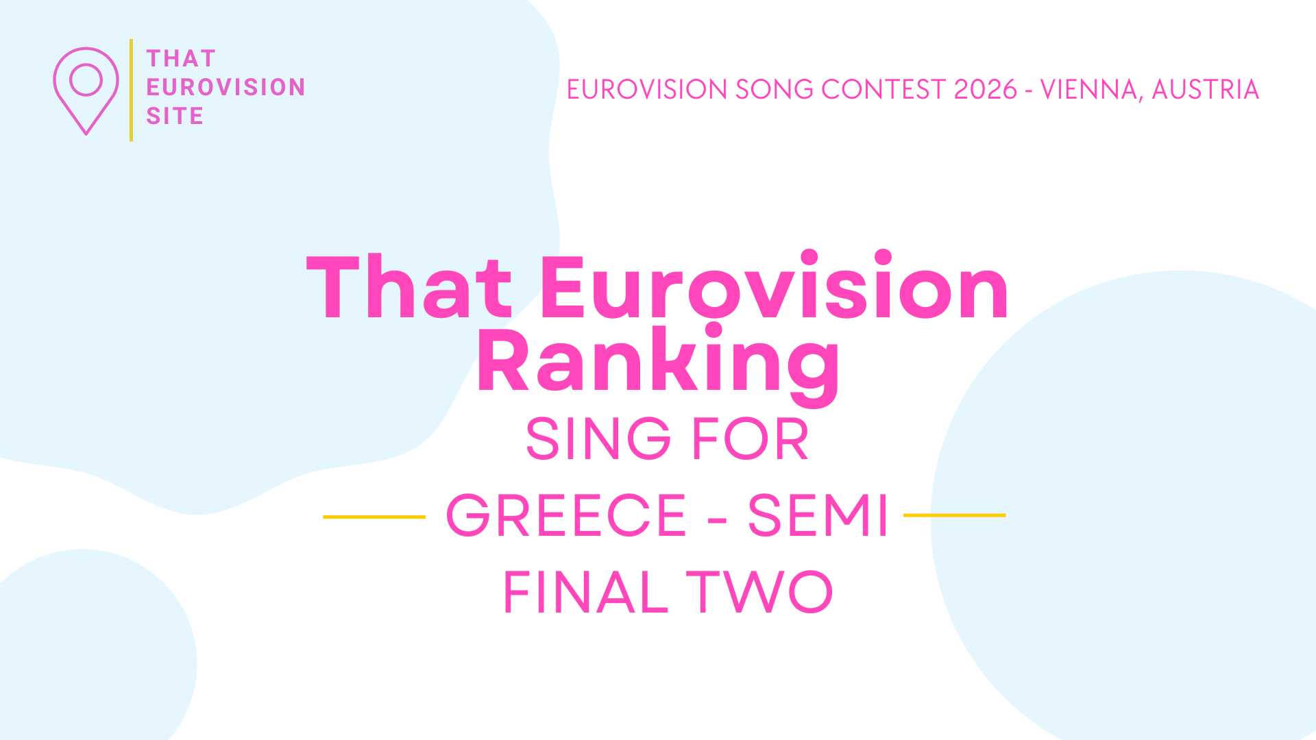 🇬🇷 TES Ranks: Sing for Greece 2026 – Semi Final Two