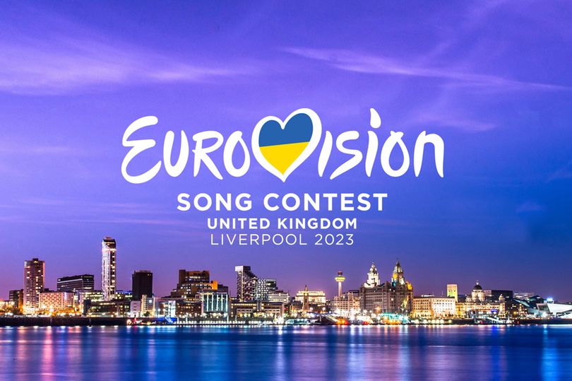 an image of liverpool with the eurovision 2023 graphics