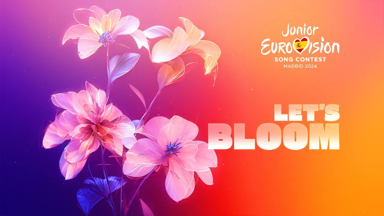 The Junior Eurovision 2024 logo with its slogan "Let's bloom!"